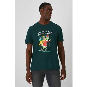 Medicine tricou din bumbac barbati, culoarea verde, cu imprimeu imagine