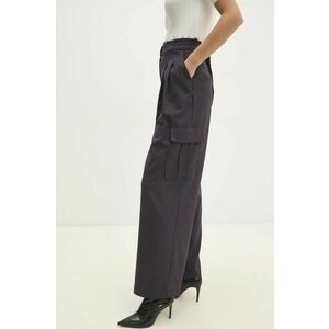 Answear Lab pantaloni femei, culoarea violet, drept, high waist imagine