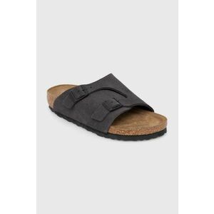 Birkenstock papuci din piele Zürich femei, culoarea gri, 1028547 imagine