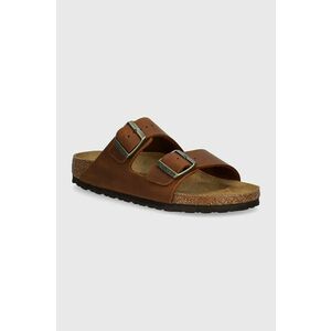 Birkenstock slapi de piele Arizona femei, culoarea maro, 1028401 imagine