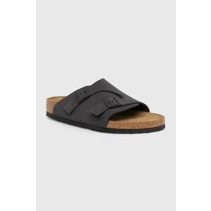 Birkenstock papuci din piele Zürich barbati, culoarea gri, 1028586 imagine