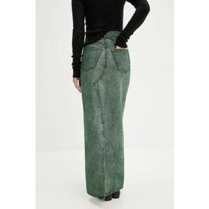 MM6 Maison Margiela fusta jeans culoarea verde, maxi, drept, S62MI0021.S30652 imagine