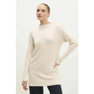 Answear Lab pulover femei, culoarea bej, light, cu turtleneck imagine