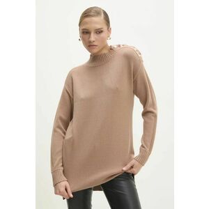 Answear Lab pulover femei, culoarea maro, light, cu turtleneck imagine