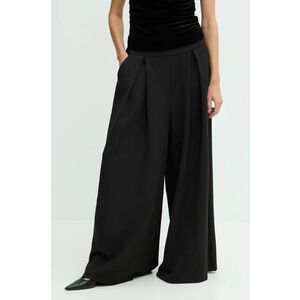 Answear Lab pantaloni femei, culoarea negru, lat, high waist imagine