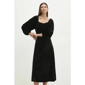 Answear Lab rochie de catifea culoarea negru, midi, evazati imagine