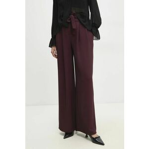 Answear Lab pantaloni femei, culoarea violet, drept, high waist imagine