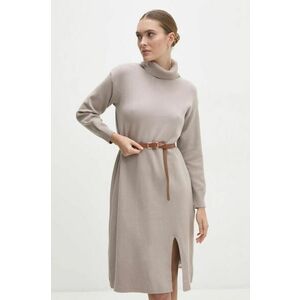 Answear Lab rochie culoarea gri, midi, drept imagine