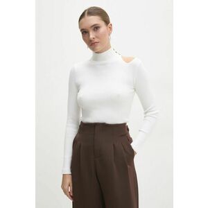 Answear Lab pulover femei, culoarea alb, light, cu turtleneck imagine