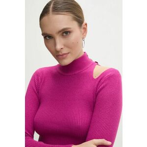 Answear Lab pulover femei, culoarea roz, light, cu turtleneck imagine