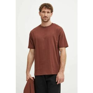 New Balance tricou din bumbac bărbați, culoarea maro, uni, MT41533ROK imagine