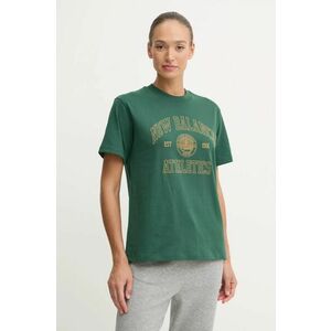 New Balance tricou din bumbac femei, culoarea verde, WT43548NWG imagine