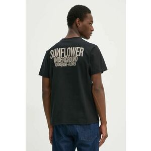 Sunflower tricou din bumbac barbati, culoarea negru, cu imprimeu, 2038. imagine