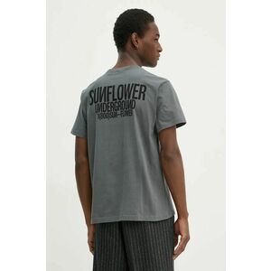 Sunflower tricou din bumbac barbati, culoarea gri, cu imprimeu, 2038. imagine