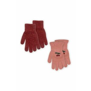 Konges Sløjd manusi cu un amestec de lana pentru copii 2 PACK FRILL GLOVES 2-pack culoarea rosu, KS101872 imagine