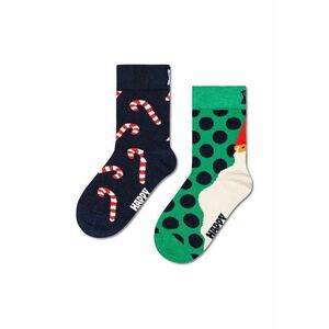 Happy Socks sosete copii Kids 2-Pack Candy Cane Socks 2-pack culoarea verde, P001694 imagine