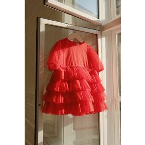 Konges Sløjd rochie fete FAY DRESS GRS culoarea rosu, mini, evazati, KS101971 imagine