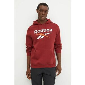 Reebok bluza barbati, culoarea bordo, cu glugă, cu imprimeu, 100205966 imagine