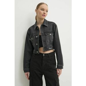 Tommy Jeans geacă din denim femei, culoarea gri, de tranziție, DW0DW19741 imagine