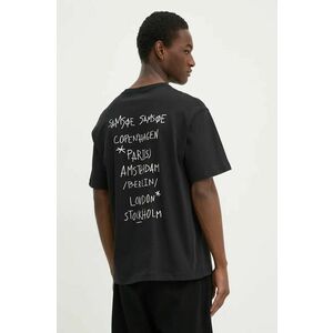 Samsoe Samsoe tricou din bumbac SACOPENHAGEN culoarea negru, cu imprimeu, U24300006 imagine