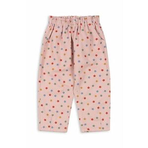 Konges Sløjd pantaloni de bumbac pentru copii FEN FRILL PANTS GOTS culoarea roz, modelator, KS101975 imagine