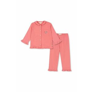 Konges Sløjd pijamale de bumbac pentru copii PIO FRILL SET GOTS culoarea roz, neted, KS102059 imagine