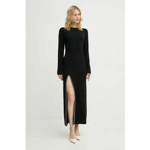 FROM FUTURE rochie din lana culoarea negru, maxi, mulata, WRO02313 imagine