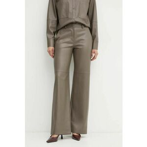 MAX&Co. pantaloni femei, culoarea maro, lat, high waist, 2426786024200 imagine