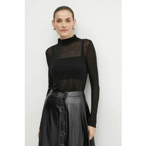 MICHAEL Michael Kors pulover și top culoarea negru, light, cu turtleneck, MF460YAECL imagine