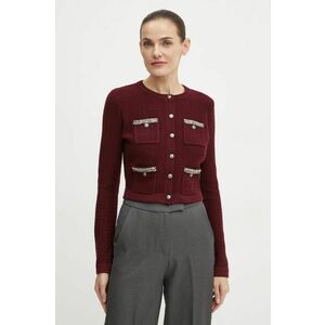 Elisabetta Franchi cardigan din amestec de lana culoarea bordo, MK17S47E2 imagine