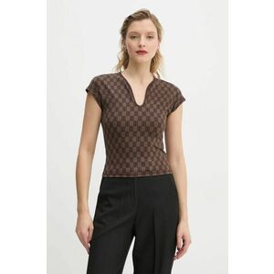 By Malene Birger tricou VENAZIA femei, culoarea maro, Q72465001 imagine