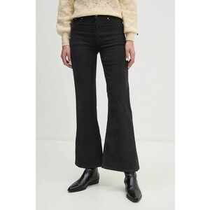 Pepe Jeans pantaloni de catifea cord WILLA culoarea gri, evazati, high waist, PL211786 imagine