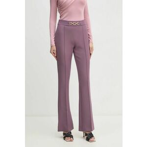 Artigli pantaloni femei, culoarea roz, evazati, high waist, ACPA000038 imagine