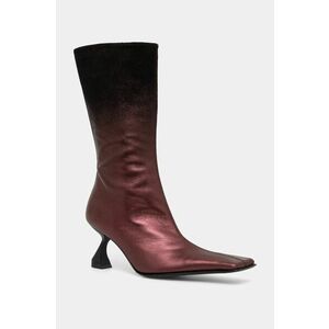 Miista ghete de piele Pearl femei, culoarea bordo, cu toc cui, MI_5593 imagine