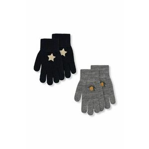 Konges Sløjd manusi cu un amestec de lana pentru copii 2 PACK GLOVES culoarea negru, KS101871 imagine