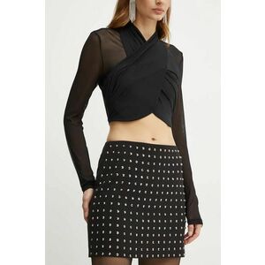 Karl Lagerfeld fusta culoarea negru, mini, drept, 246W1203 imagine