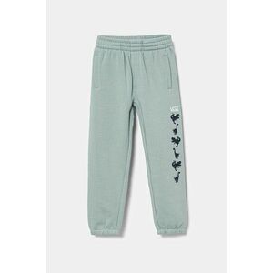 Vans pantaloni de trening pentru copii KD Dino Pant culoarea turcoaz, cu imprimeu, VN000JS2M8I1 imagine