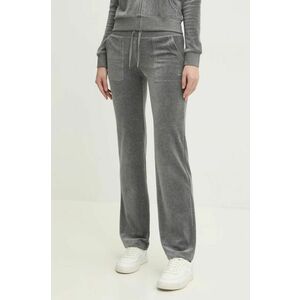 Juicy Couture pantaloni de trening din velur DEL RAY PANT culoarea gri, neted, JCAP180 imagine