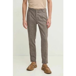 Hackett London pantaloni de lana culoarea maro, mulata, HM212660R imagine