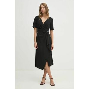 Dkny rochie culoarea negru, midi, evazati, DD4H1B66 imagine