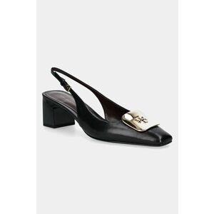 Tory Burch pantofi de piele Georgia Slingback culoarea negru, cu toc drept, cu toc deschis, 156479-006 imagine