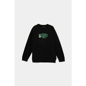 Vans bluza copii Hopper Loose Crew culoarea negru, cu imprimeu, VN000JC1BLK1 imagine