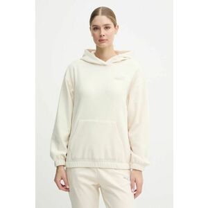 Puma hanorac fleece culoarea bej, cu glugă, neted, 681529 imagine