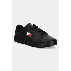 Tommy Jeans sneakers din piele TJW LOGO SNEAKER ESS culoarea negru, EN0EN02703 imagine