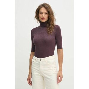 Sisley pulover din amestec de lana femei, culoarea violet, light, cu guler, 17DLM201Y imagine