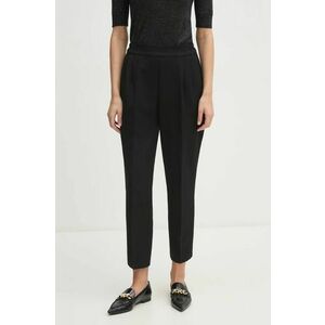 Sisley pantaloni femei, culoarea negru, fason tigareta, high waist, 4ZCWLF043 imagine