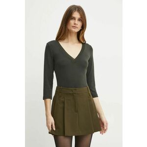 Morgan longsleeve TIWI femei, culoarea verde, TIWI imagine