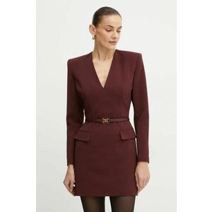 Elisabetta Franchi rochie din amestec de lana culoarea bordo, mini, evazati, AB63747E2 imagine