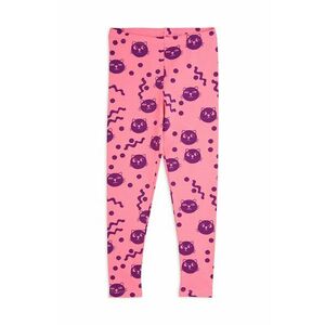 Mini Rodini leggins din bumbac pentru copii Squiggly cats culoarea roz, modelator, 2513011728 imagine