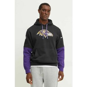 Nike bluza Baltimore Ravens barbati, culoarea negru, cu glugă, modelator, 02F2-049Y-8G-87G imagine